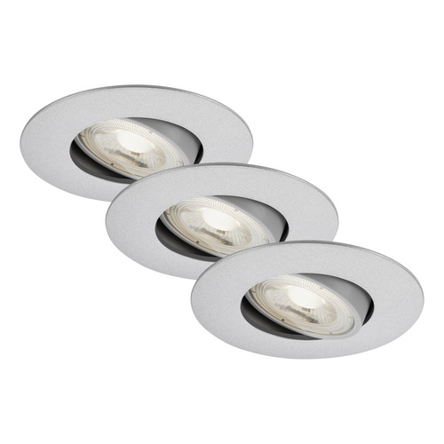 Briloner LED Einbauleuchte Nava chrom-matt, 3er Set