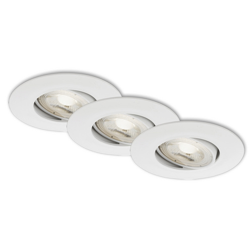 Briloner Einbauleuchte Kulana weiß 460 lm, 3er-Set, IP 23, dimmbar