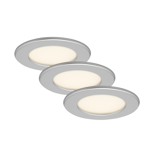 Briloner LED Einbauleuchte Thin chrom-matt, 3er Set