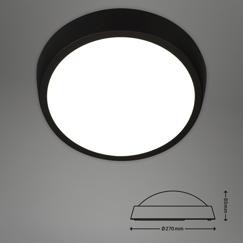 Thumbnail - BRILONER Außenwandleuchte, Ø: 27 cm, Höhe: 9,3 cm, 24 W - schwarz
