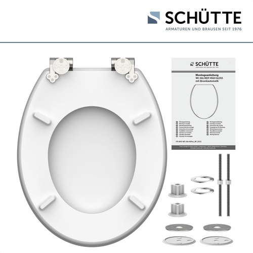 SCHÜTTE WC-Sitz, mit Absenkautomatik, oval, MDF - bunt