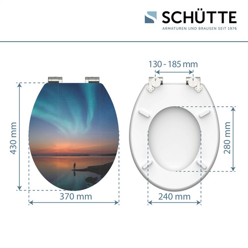 Thumbnail - SCHÜTTE WC-Sitz, mit Absenkautomatik, oval, MDF - bunt