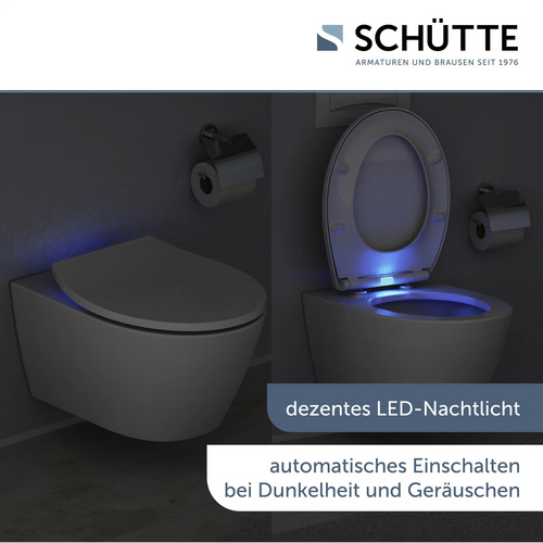 SCHÜTTE WC-Sitz, mit Absenkautomatik/Schnellverschluss, oval, Duroplast - weiss