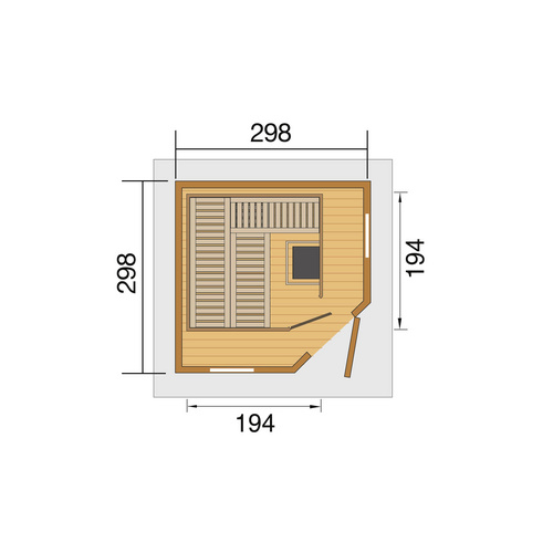 WEKA Saunahaus »KURIKKA«, BxHxT: 380 c...