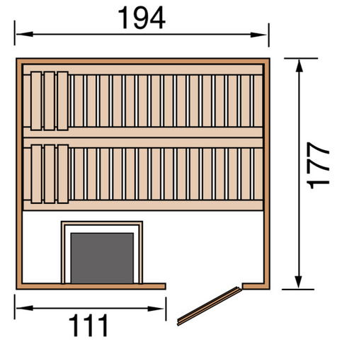 Thumbnail - WEKA Elementsauna »HALMSTAD«, BxHxT: 194 cm x 199 cm x 177 cm - braun