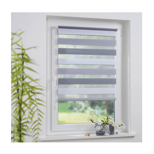 Thumbnail - LIEDECO Klemmfix-Duo-Rollo, Stoff, lichtdurchlässig - grau