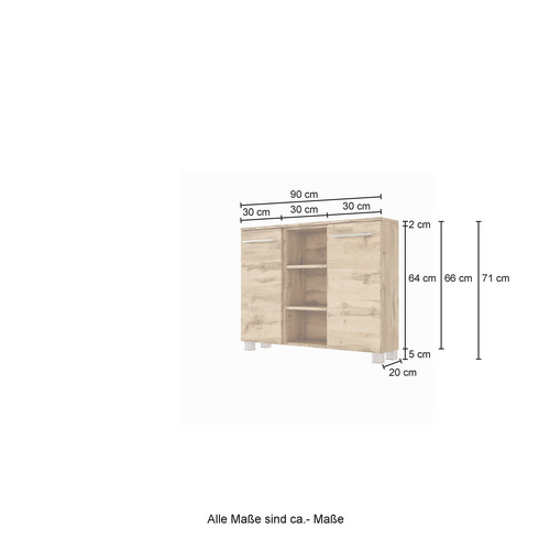 Thumbnail - HELD MÖBEL Sideboard »Livorno«, BxHxT: 90 x 66 x 20 cm - weiss