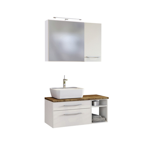 HELD MÖBEL Unterbecken-Set »Davos«, BxHxT: 90 x 200 x 47 cm - weiss