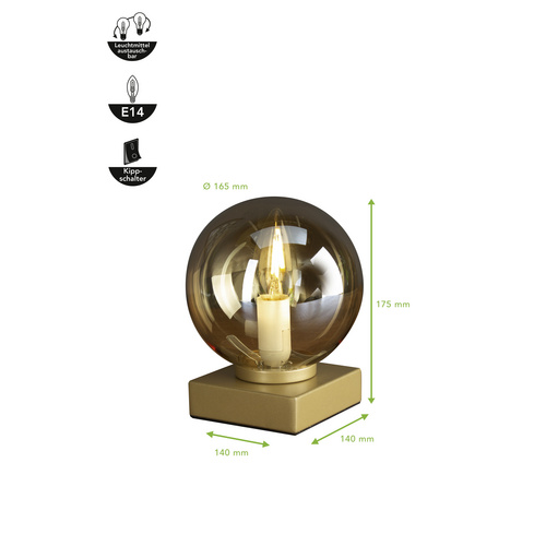 ECO-LIGHT Tischleuchte »Pluto«, E14, max. 25 W, goldfarben/champagnerfarben