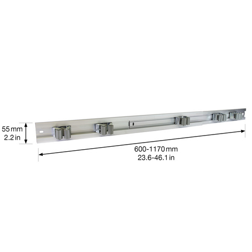 WAGNER SYSTEM Gerätehalterleiste, Metall, BxH: 20 x 20 mm, zum Schraubn - silberfarben