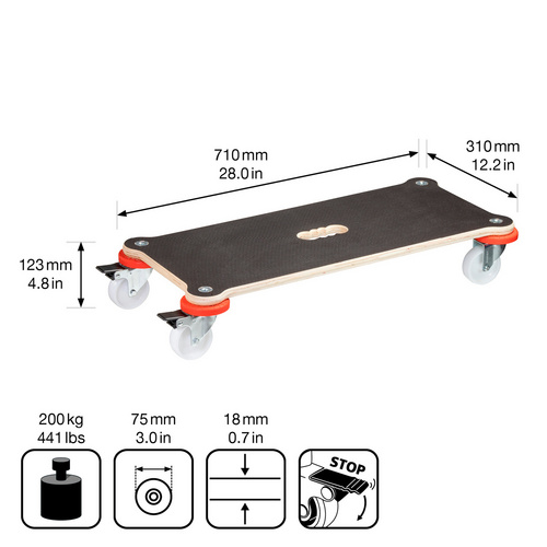 Thumbnail - WAGNER Transporthilfe »PROTECTION MM«, braun, BxH: 310 x 310 mm, max. Tragfähigkeit: 200 kg