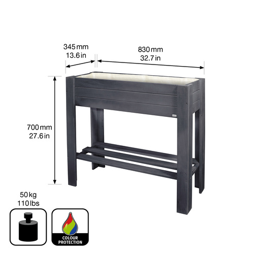 WAGNER SYSTEM Hochbeet, Holz - grau...