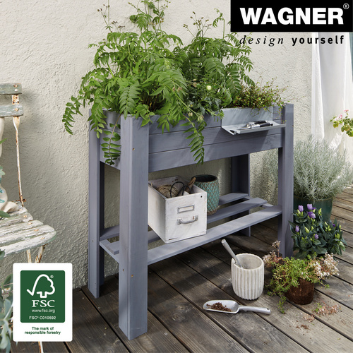 WAGNER SYSTEM Hochbeet, Holz - grau...