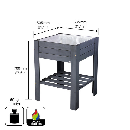 WAGNER SYSTEM Hochbeet, Holz - grau...