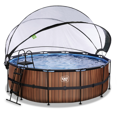 Norma   EXIT Wood Pool ø427x122cm mit Sandfilterpumpe und Abdeckung und Wärmepumpe Braun,  Pools von Exit Toys - Image 4