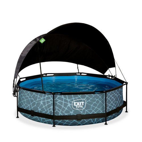 Smoby Grau - Exit Stone Pool Ø300x76cm Mit Filterpump Und Sonnensegel - Bild 3