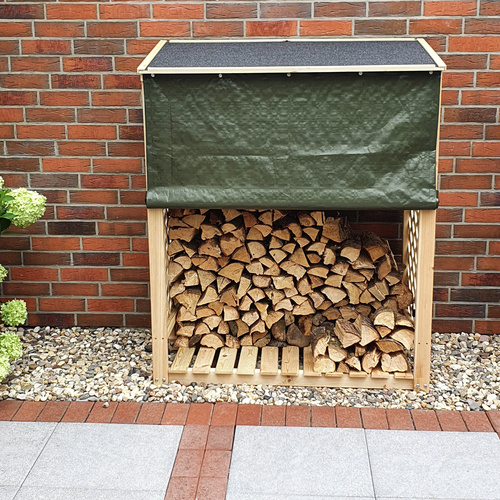 PROMADINO Kaminholzregal »SPEYER«, BxHxL: 119,5 x 148 x 68 cm, inkl. Wetterschutz - beige (Rabatt: 10 %) PROMADINO Kaminholzregal »SPEYER«, BxHxL: 119,5 x 148 x 68 cm, inkl. Wetterschutz - beige (Rabatt: 10 %)