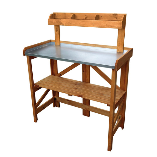PROMADINO Pflanztisch , aus Holz, BxTxH: 97x45x128 cm, honigbraun