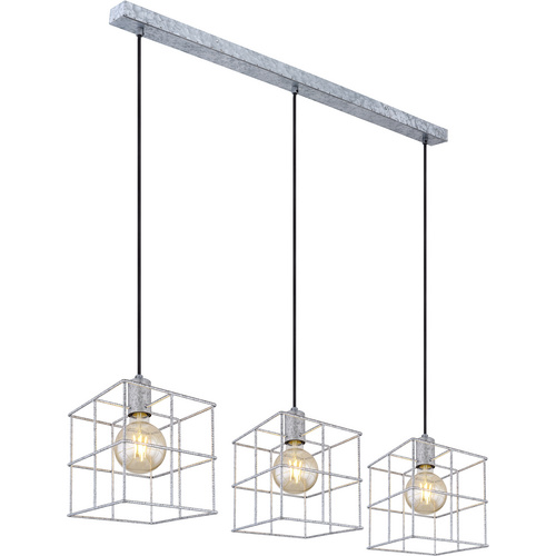 GLOBO LIGHTING Hängeleuchte, (BxHxL): 20 x 129 x 95 cm, Metall, 60 W - silberfarben
