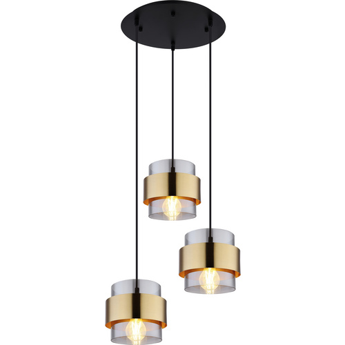 Globo Schwarz Lighting Pendelleuchte "Milley", ( Matt), 1 Stk., Leuchten, Hängeleuchte, Hängeleuchte, Gläser, Messing, Wohnzimmer, Pendelleu... - Bild 3