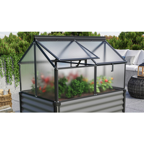 Thumbnail - VITAVIA Frühbeet »Gaia Jumbo«, BxHxL: 83,1 x 71,9 x 119,3 cm, Aluminium/Polycarbonat (PC) - schwarz