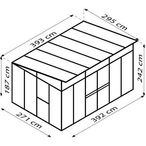 VITAVIA Gerätehaus »Kosmos«, Metall, BxHxT: 392,8 x 242,3 x 295 cm (Außenmaße inkl. Dachüberstand) - weiss VITAVIA Gerätehaus »Kosmos«, Metall, BxHxT: 392,8 x 242,3 x 295 cm (Außenmaße inkl. Dachüberstand) - weiss