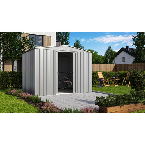 Globel Gerätehaus »Tower«, Stahl, Satteldach, 6,99 m², BxT: 308 x 247 cm, silber metallic - silberfarben Rabatt: 10 %