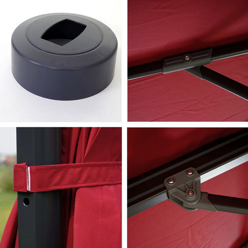 Thumbnail - MVG Gastronomie-Ampelschirm »MVG-A96«, 320 x 300 cm, mit Schirmständer, 360° drehbar - rot