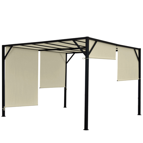 MVG Pergola »MVG-HA016«, 4 x 4 m, 6-cm-Stahl-Gestell, Schiebedach – weiss