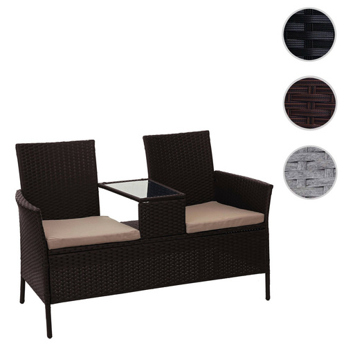 MVG Loungeset »MVG-E24«, Stahl/Kunststoff, 2-Sitzer, BxHxT: 132 x 84 x 55 cm – braun