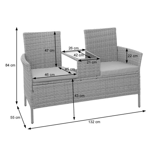 MVG Loungeset »MVG-E24«, Stahl/Glas/Ku...