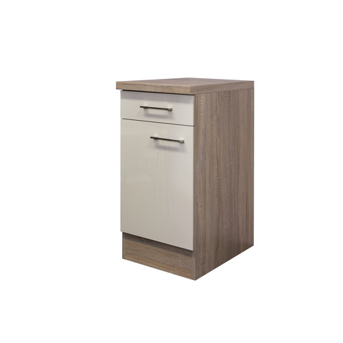Flex-Well Exclusiv Unterschrank Nepal 40 cm Kaschmir Glanz-Sonoma Eiche
