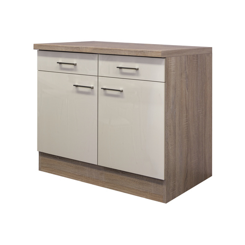 Flex-Well Exclusiv Unterschrank Nepal 100 cm Kaschmir Glanz-Sonoma Eiche