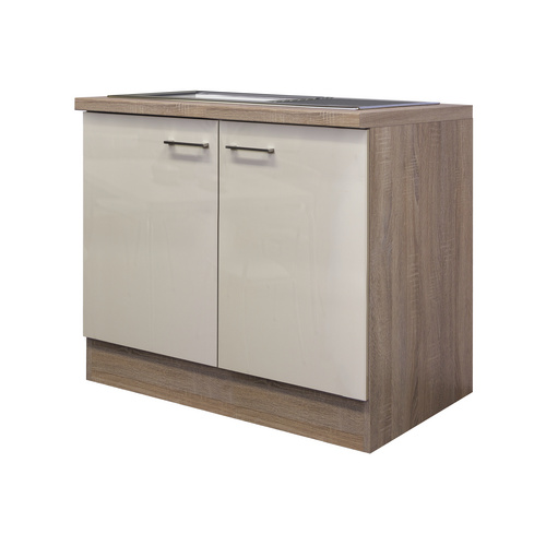 Flex-Well Exclusiv Spülenunterschrank Nepal 100 cm Kaschmir Glanz-Sonoma Eiche