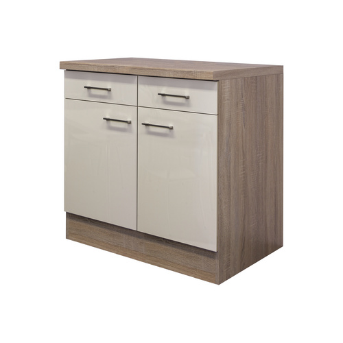 Flex-Well Exclusiv Unterschrank Nepal 80 cm Kaschmir Glanz-Sonoma Eiche