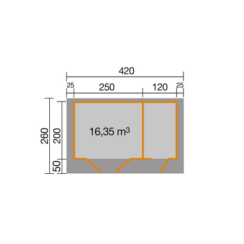 WEKA Gartenhaus »253«, Holz, BxT: 420 ...