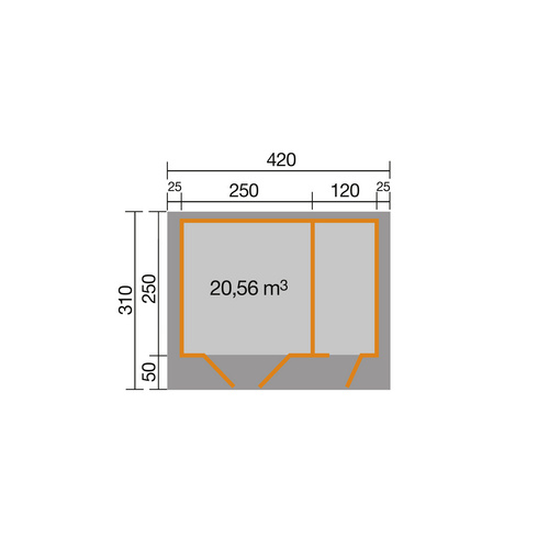 WEKA Gartenhaus »253«, Holz, BxT: 417,...