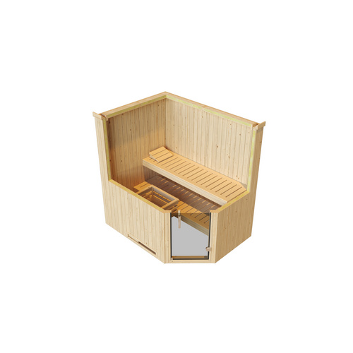 WEKA Elementsauna »Varberg 1«, BxHxT: 194 cm x 199 cm x 144 cm - braun