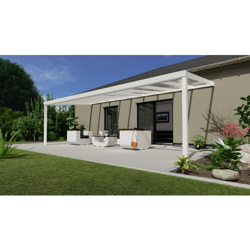 Thumbnail - GARDENDREAMS Terrassenüberdachung »Legend«, BxT: 600 x 300 cm, weiß / RAL9016, Glasdach - weiss