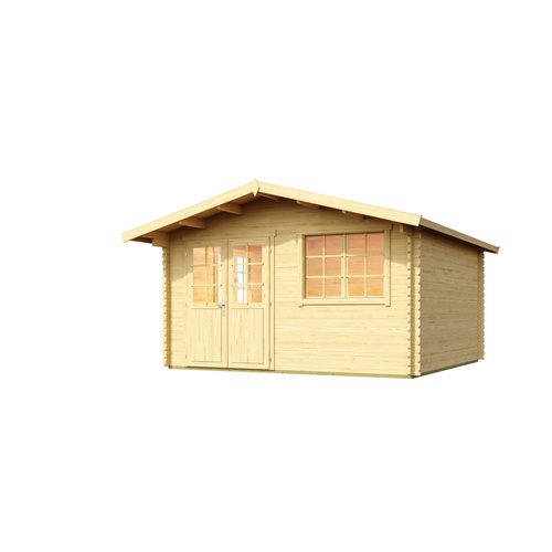 LASITA MAJA Gartenhaus »Norderney 3«, Holz, BxHxT: 444,6 x 256,5 x 480 cm (Außenmaße inkl. Dachüberstand) - braun | beige