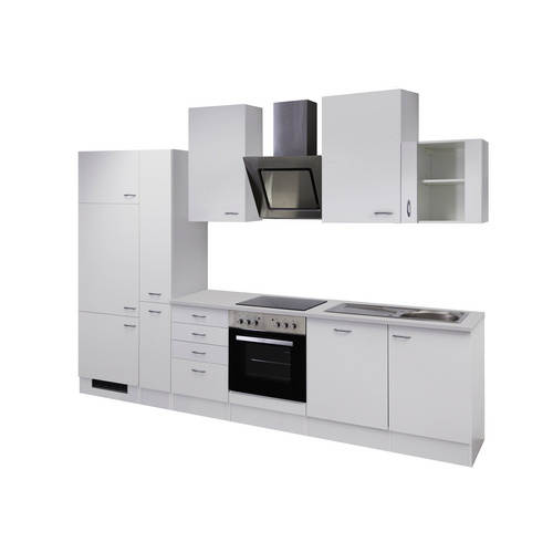 Thumbnail - Flex-Well Küchenzeile »Wito«, mit E-Geräten, Gesamtbreite: 310 cm, Arbeitsplatte mit Melaminharz-Beschichtung - weiss