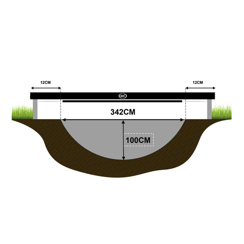 AXI Trampolin, Gesamthöhe: 192,5 cm, max. Belastung: 100 kg - schwarz