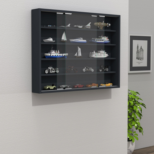 Thumbnail - VCM Hängevitrine »Agisa«, BxHxL: 57 x 40 x 10 cm - grau
