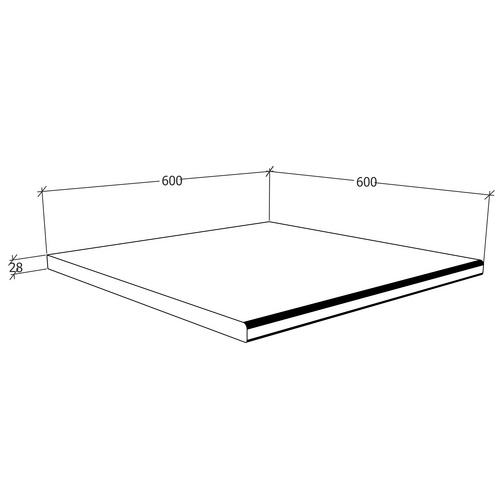 VCM Küchenarbeitsplatte, BxL: 60 x 60 c...