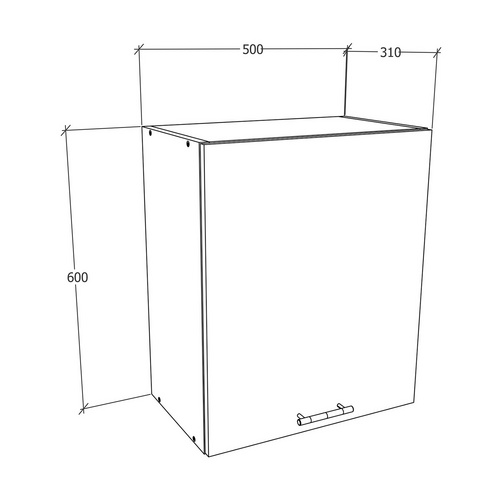 Thumbnail - VCM Hängeschrank »Esilo«, BxHxL: 50 x 60 x 31 cm - grau