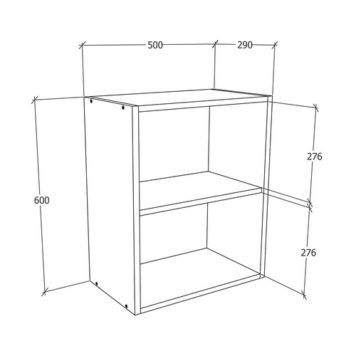 Thumbnail - VCM Hängeschrank »Esilo«, BxHxL: 50 x 60 x 31 cm - grau