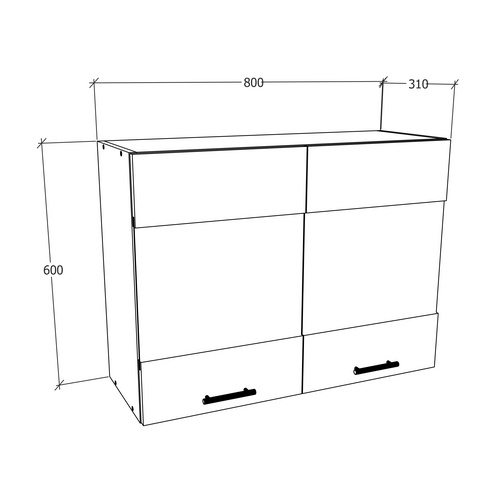 Thumbnail - VCM Hängeschrank »Esilo«, BxHxL: 80 x 60 x 31 cm - weiss