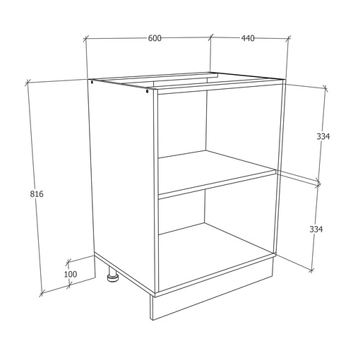 Thumbnail - VCM Schrank »Esilo«, BxHxL: 60 x 82 x 46 cm - grau