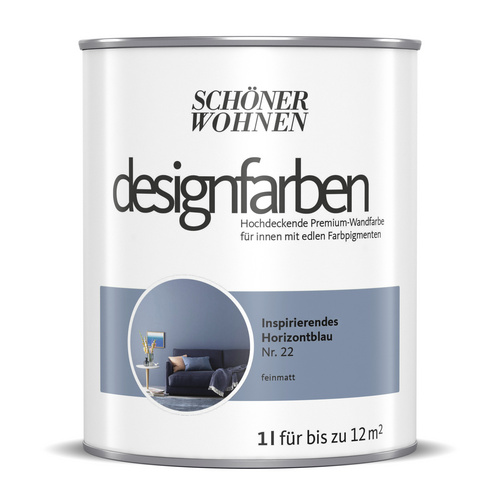 SCHÖNER WOHNEN FARBE Innenfarbe »Designfarben«, Inspirierendes Horizontblau, matt