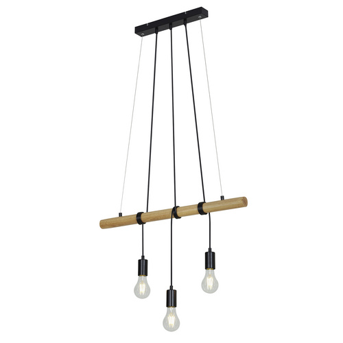 Briloner Leuchten Pendelleuchte 4015-035, Pendellampe im Holz Vintage Stil Hängelampe